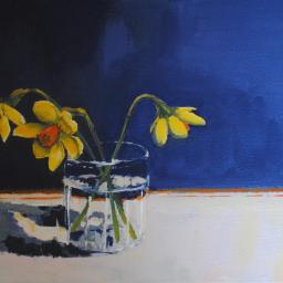 Daffodils in glass