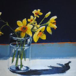 Daffodils in glass with water