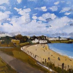 painting of gylly beach 