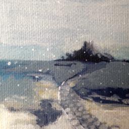 St Michaels Mount in the snow